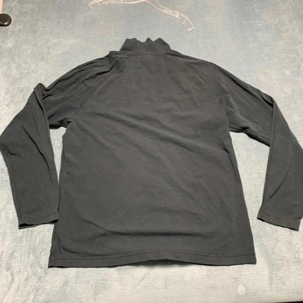Banana Republic 1/4 Zip Pullover Mens XL Black Cotton Stretch Casual Long Sleeve